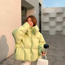 Jaqueta Feminina Parka Down Plumas de Ganso - Verde Claro