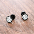 Brinco Pedra Ponto de Luz Masculino 8mm